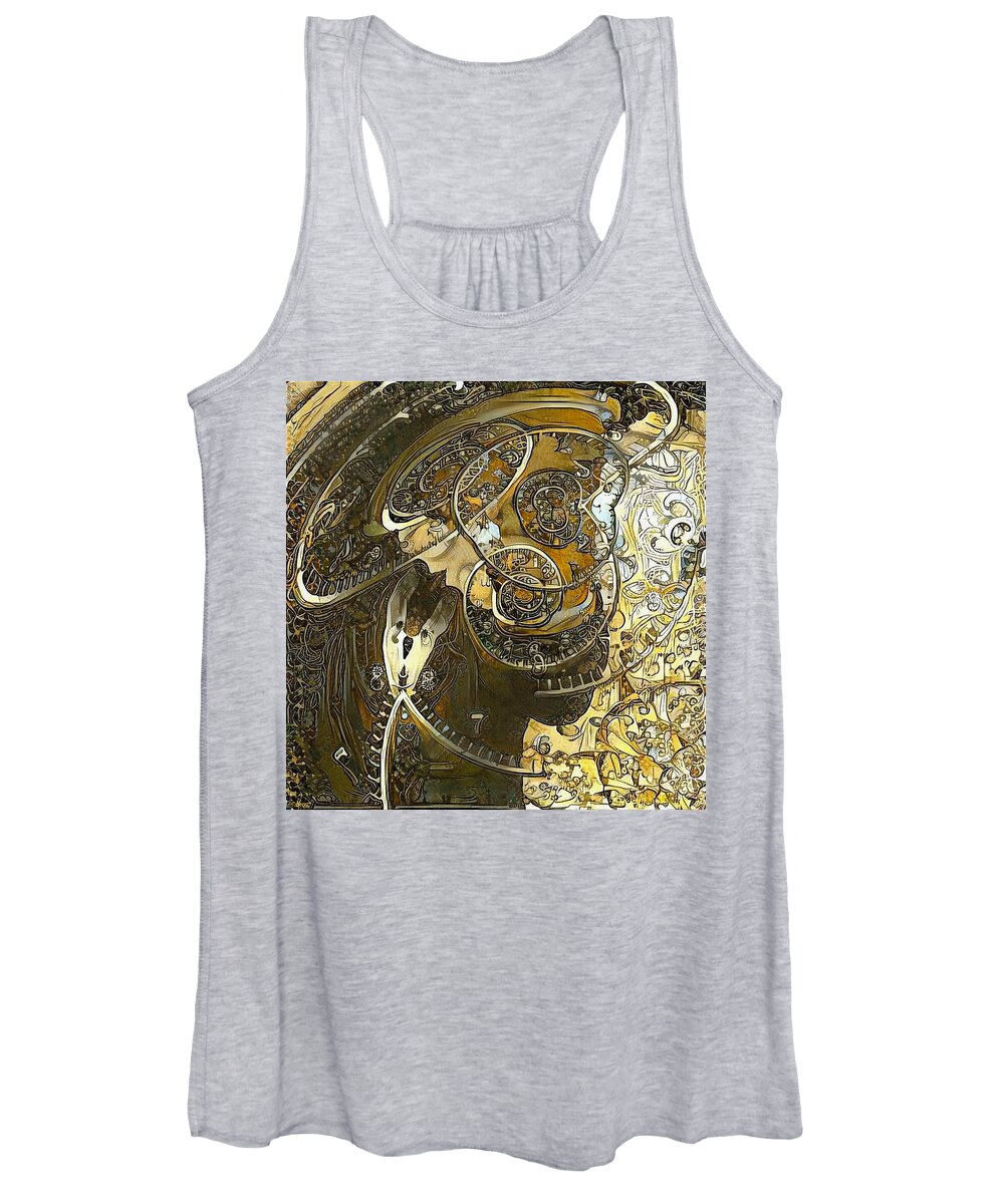 Sand Women's Tank Top featuring the digital art Spirals of Time by Bruce Rolff