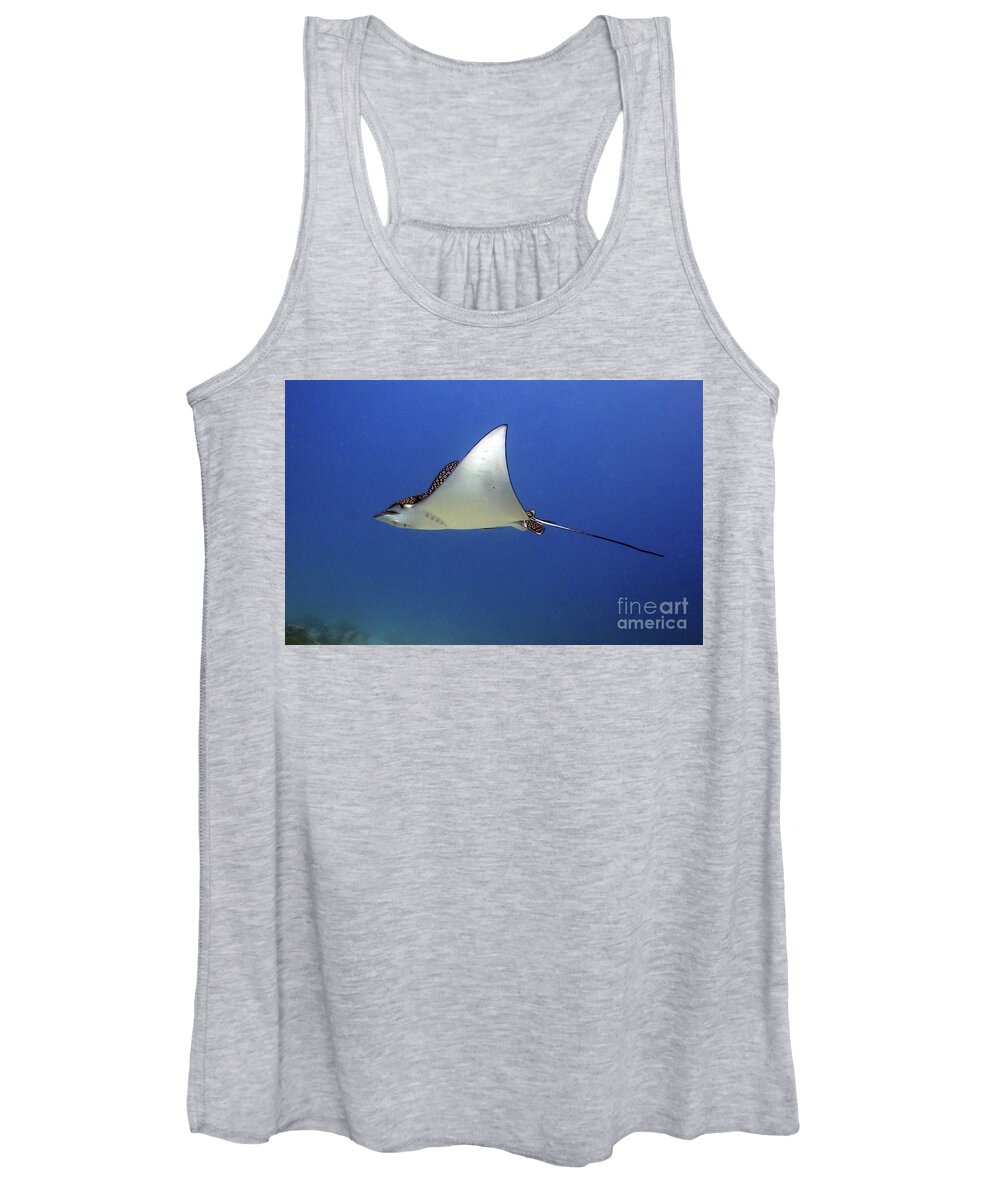 Underwater Women's Tank Top featuring the photograph Spotted Eagle Ray by Daryl Duda