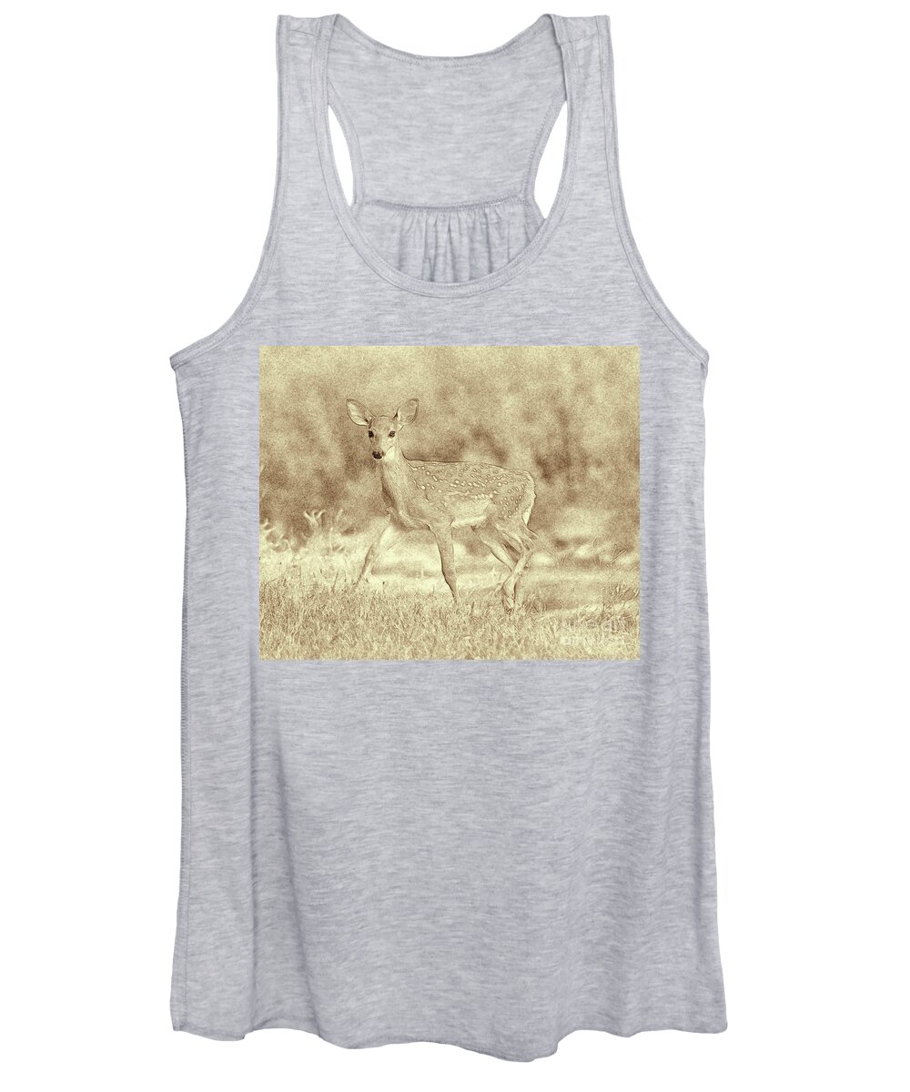 Spotted Fawn Women's Tank Top featuring the photograph Spotted Fawn by Jim Lepard