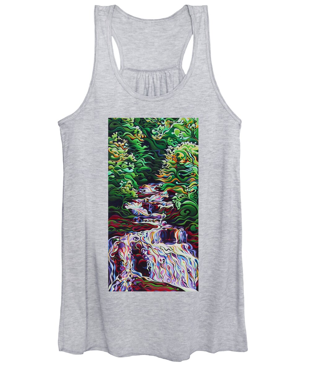 Waterfall Women's Tank Top featuring the painting Spring Cascade by Amy Ferrari