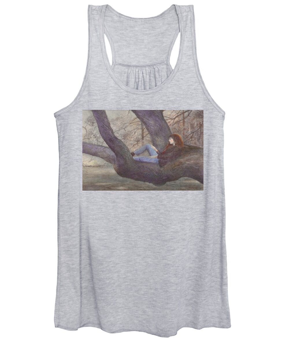 Portrait Women's Tank Top featuring the painting Spring Dreaming by David Ladmore