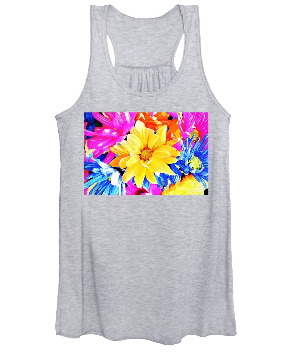 Flowers Women's Tank Top featuring the painting Spring Fling by Tina LeCour