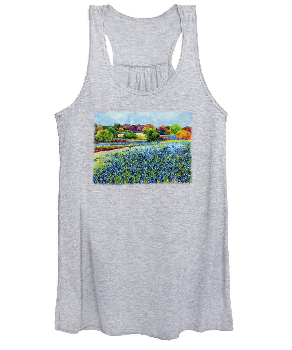 Bluebonnet Women's Tank Top featuring the painting Spring Impressions by Hailey E Herrera