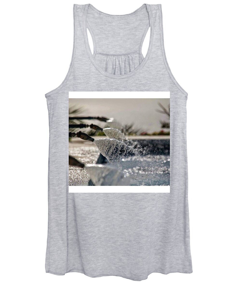 Nature Women's Tank Top featuring the photograph #sprinkling #water #pool #bokeh #dof by Axel Behrens