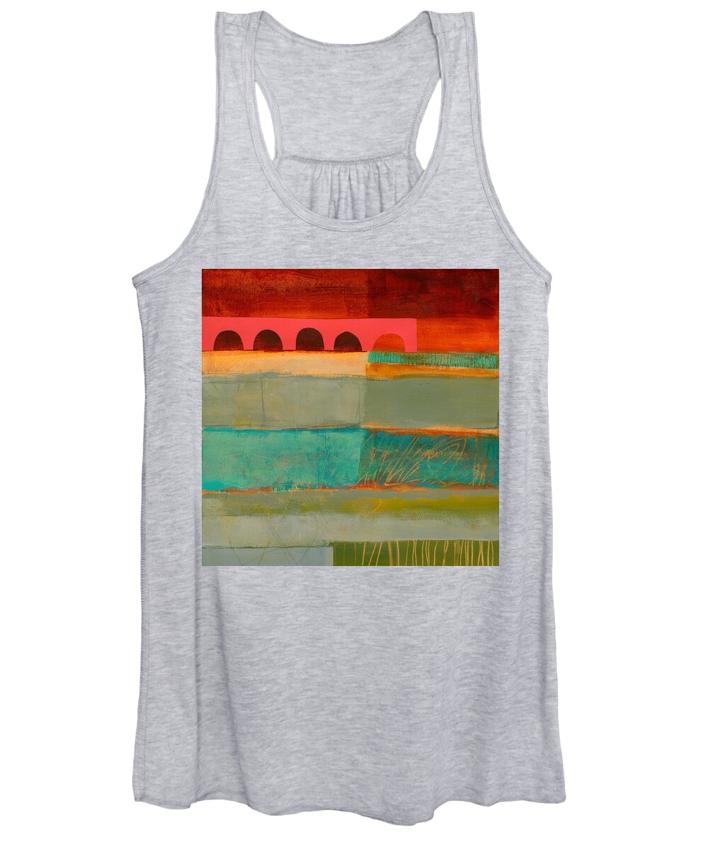Abstract Art Women's Tank Top featuring the painting Square Stripes by Jane Davies