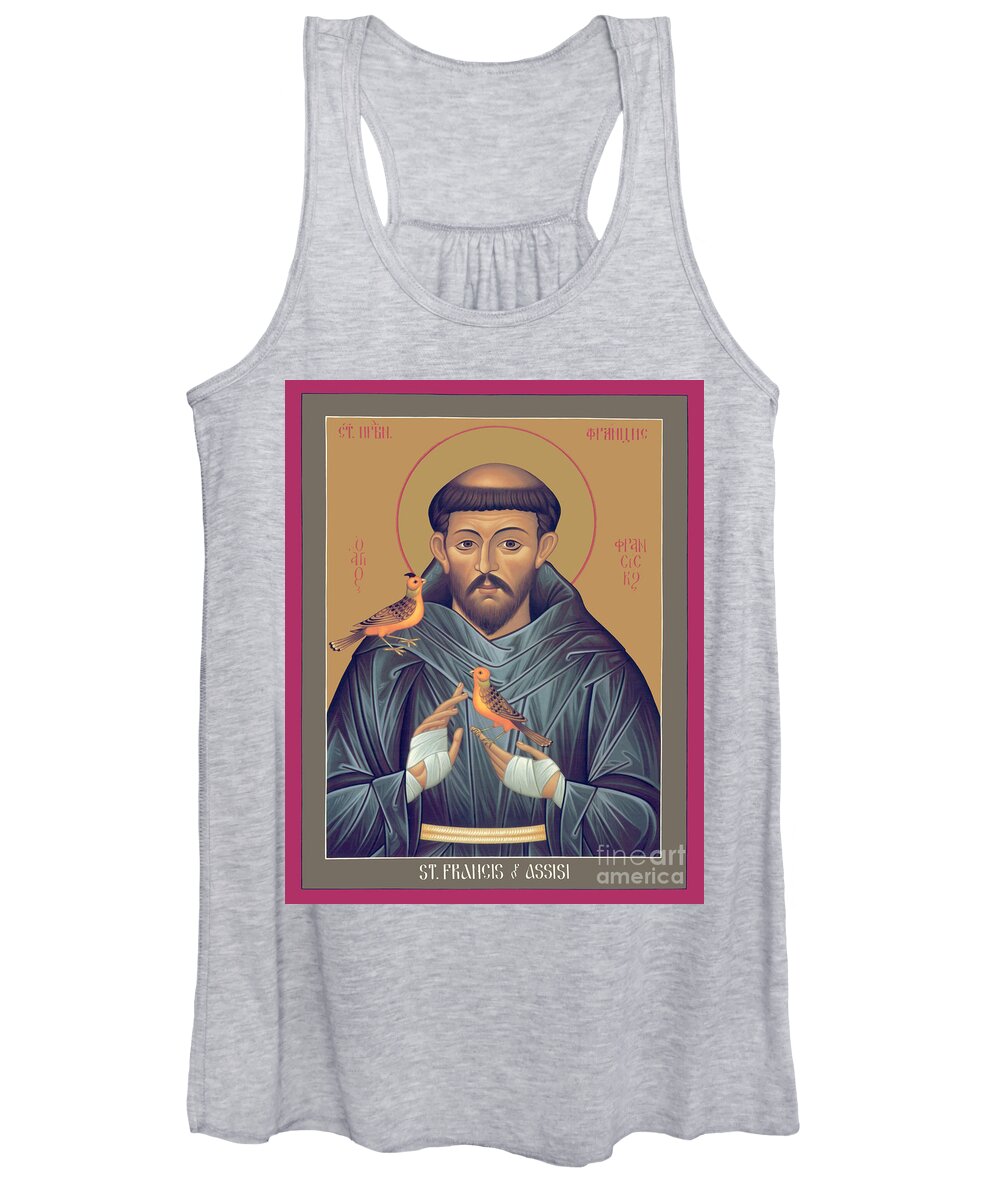 St. Francis Of Assisi Women's Tank Top featuring the painting St. Francis of Assisi - RLFOB by Br Robert Lentz OFM