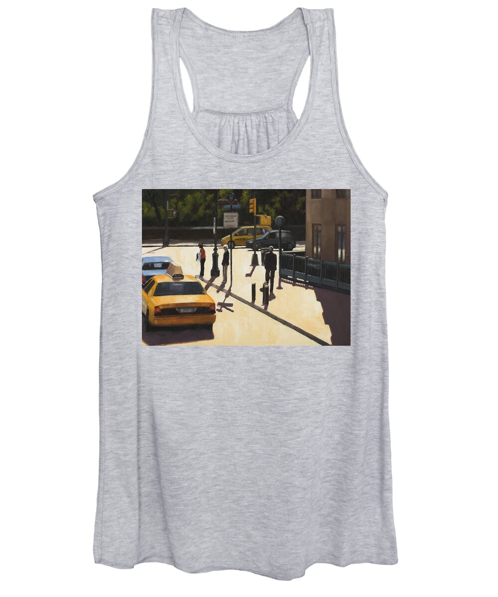 Sun Women's Tank Top featuring the painting Standing on the corner by Tate Hamilton