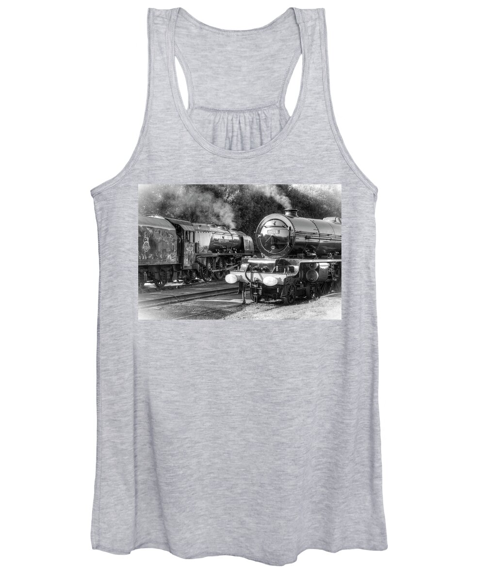 Steam Women's Tank Top featuring the photograph Stanier Pacifics at Swanwick by David Birchall