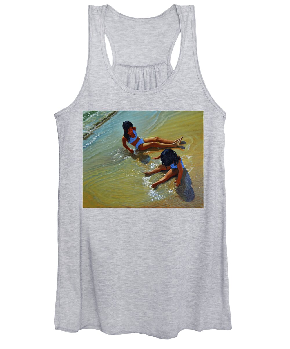 Children Playing Women's Tank Top featuring the painting Star Maker by Thu Nguyen