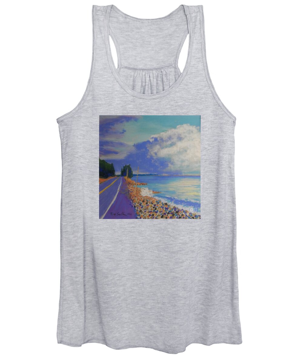 Pastel Women's Tank Top featuring the pastel Storm over Queensland Beach by Rae Smith