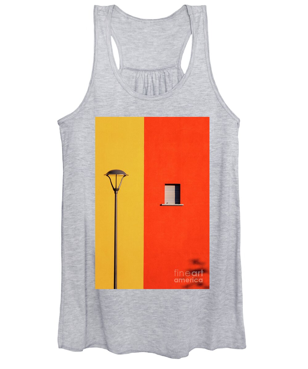 Abstract Women's Tank Top featuring the photograph Streetlamp window and shadow by Silvia Ganora