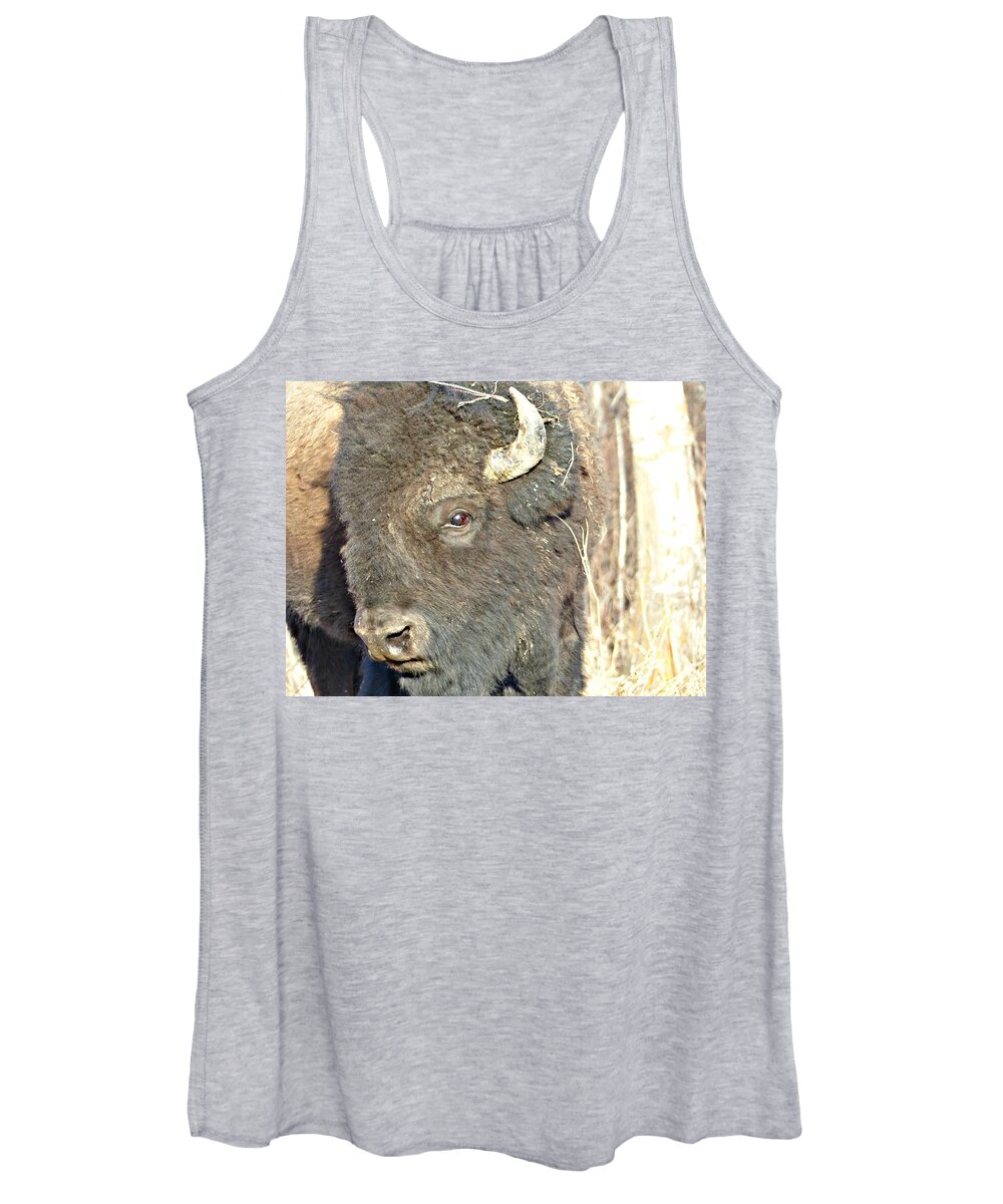 Bison Women's Tank Top featuring the photograph Strike a Pose by 'REA' Gallery