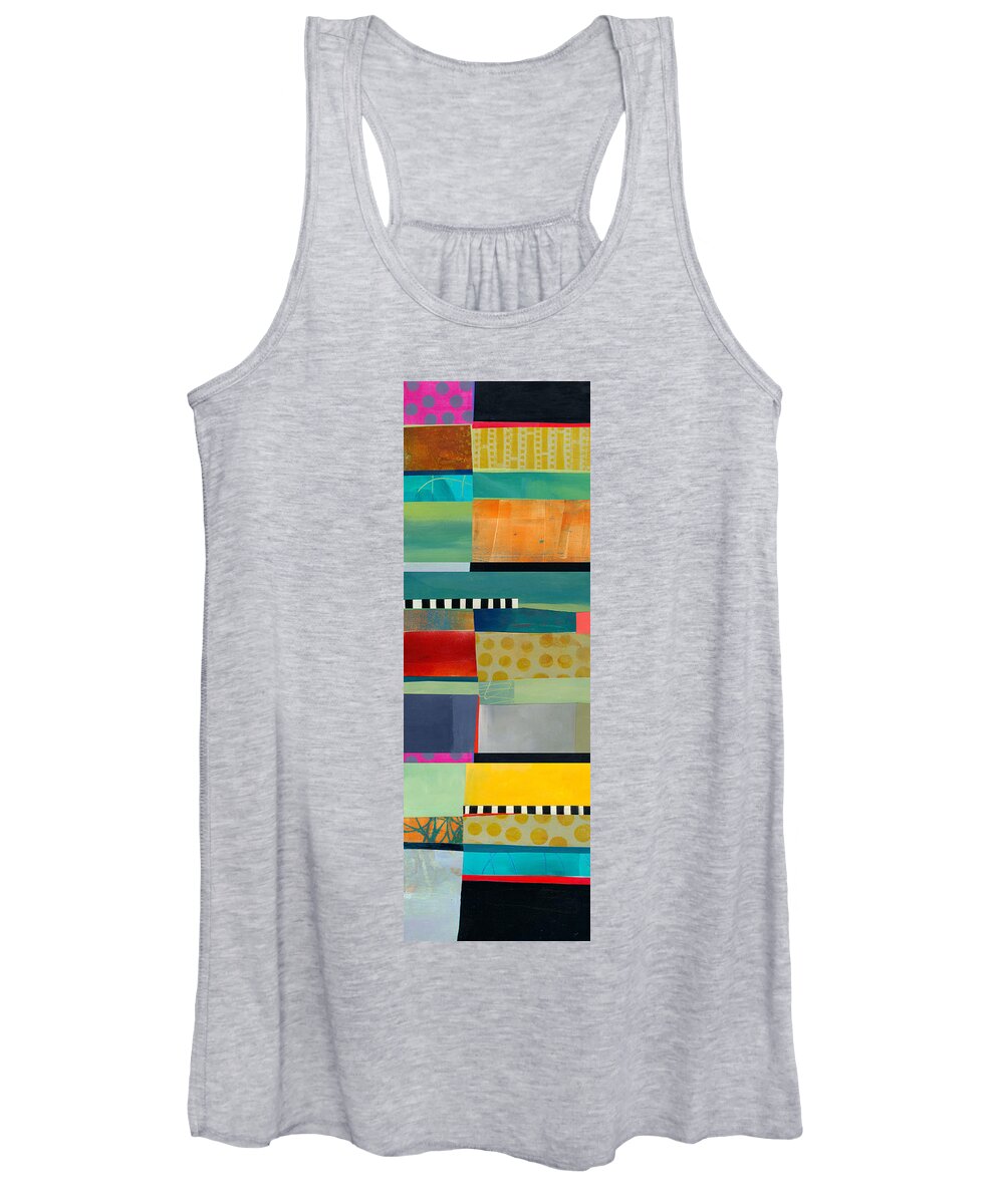 Abstract Art Women's Tank Top featuring the painting Stripe Assemblage 2 by Jane Davies
