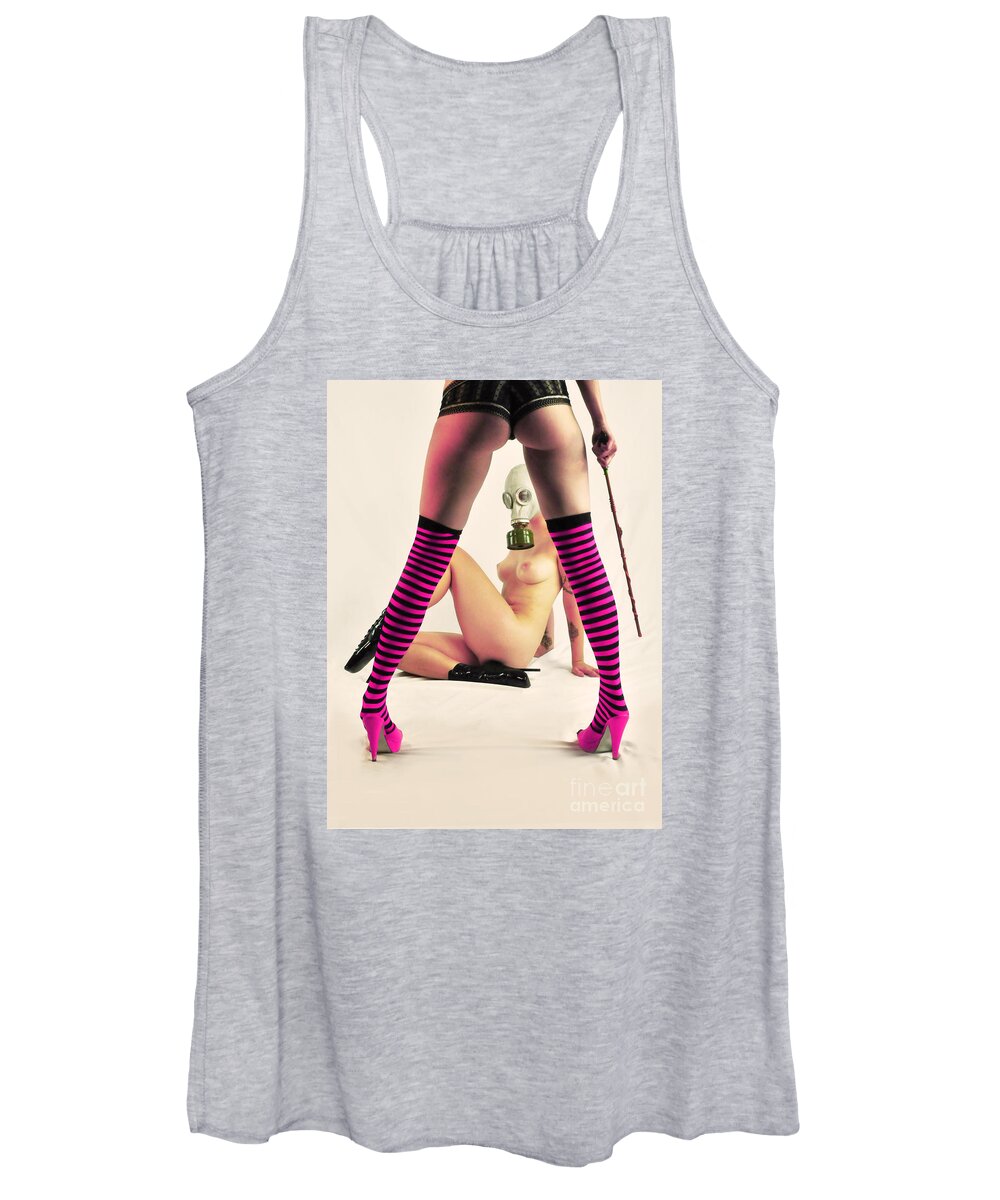 Artistic Women's Tank Top featuring the photograph Striped Gas Mask by Robert WK Clark