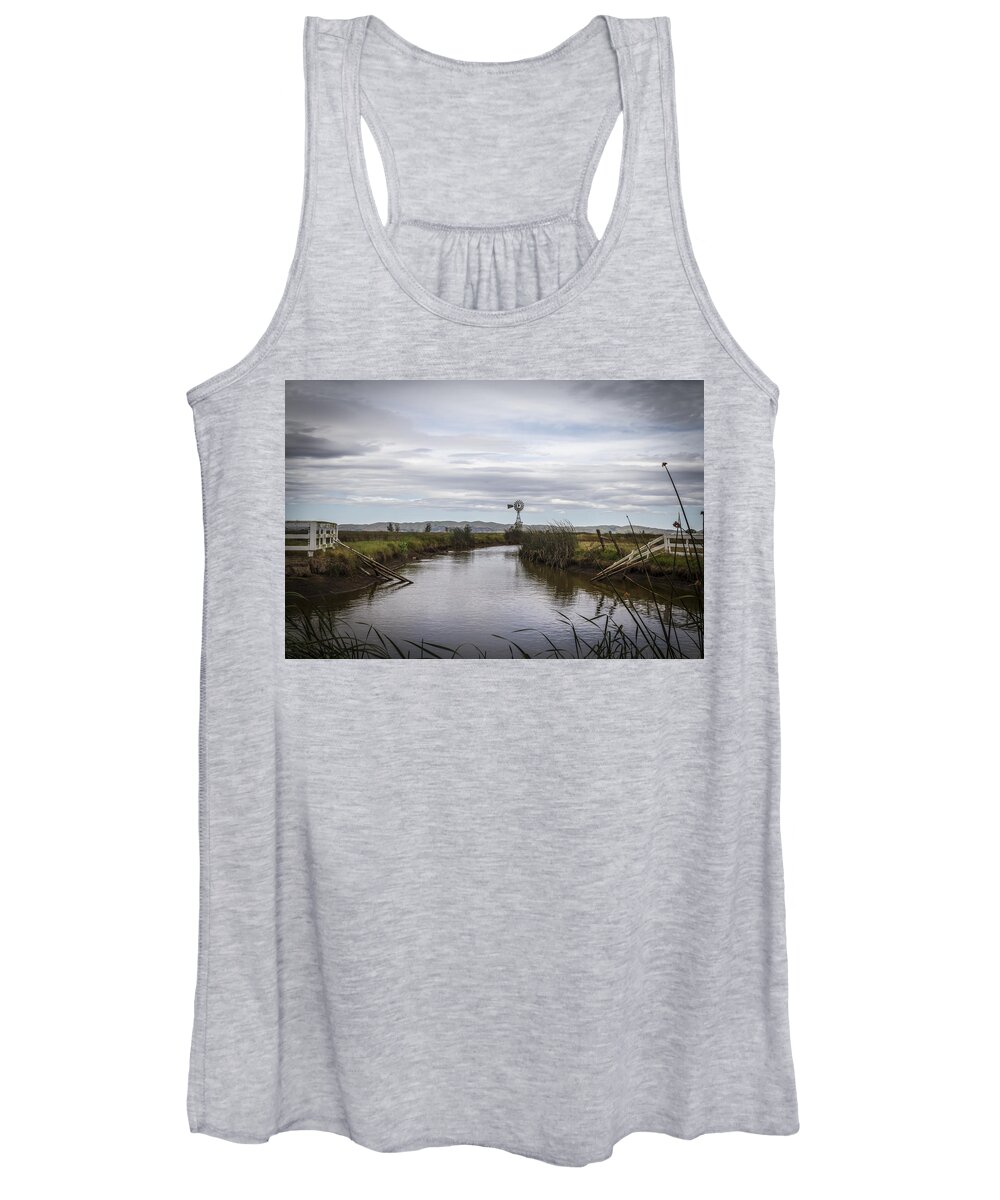 Grizzly Island Women's Tank Top featuring the photograph Suisun Slough by Bruce Bottomley