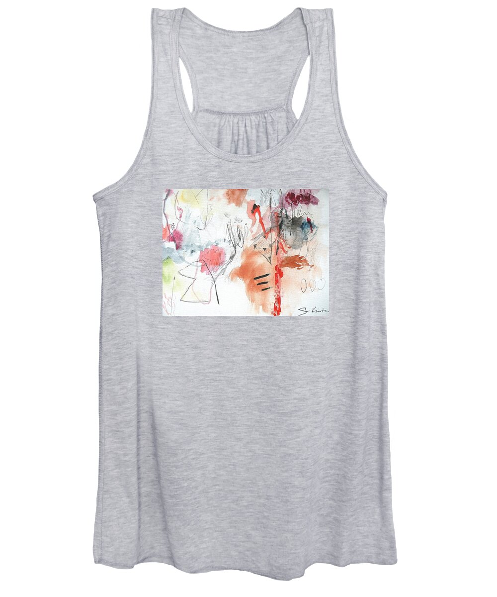 Watercolor Women's Tank Top featuring the painting Summer Fantasy 1 by Janis Kirstein