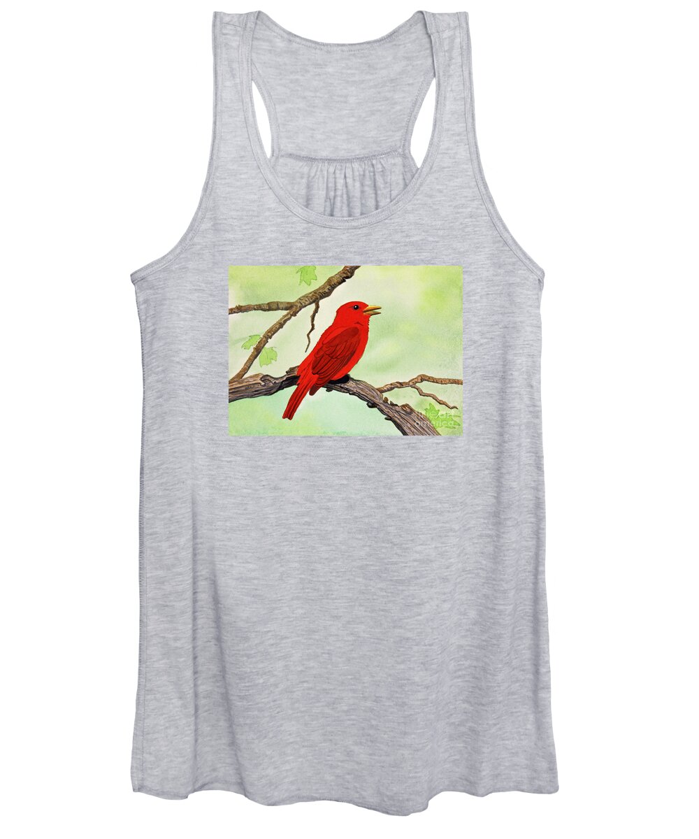 Tanager Women's Tank Top featuring the painting Summer Tanager by Norma Appleton