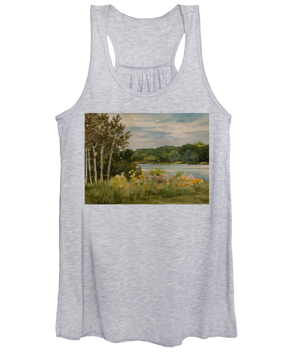 Landscape Women's Tank Top featuring the painting Summertime by Heidi E Nelson