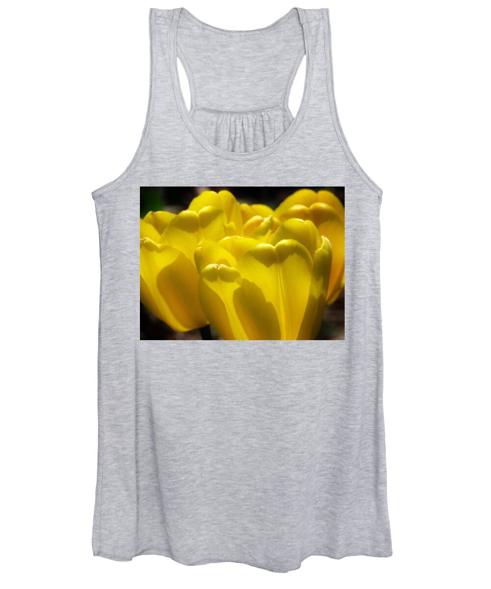 Tulips Women's Tank Top featuring the photograph Sunny Yellow Tulips by Lori Frisch