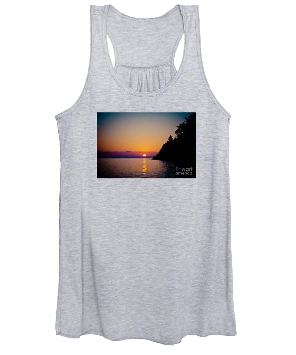 Water Women's Tank Top featuring the photograph Sunrise and Seascape by Raimond Klavins