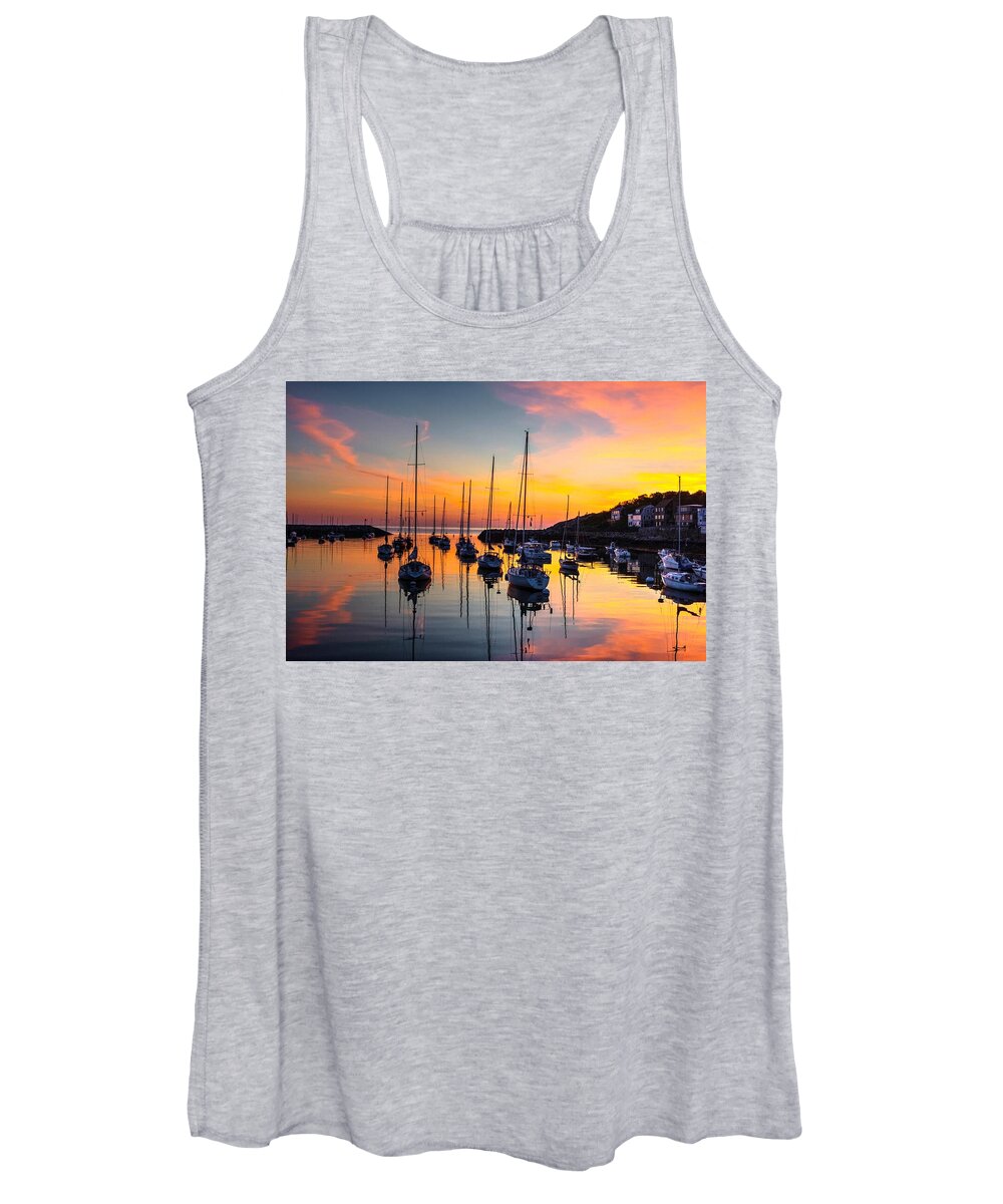 Sunset Women's Tank Top featuring the photograph Sunrise at Rockport by Steve Brown