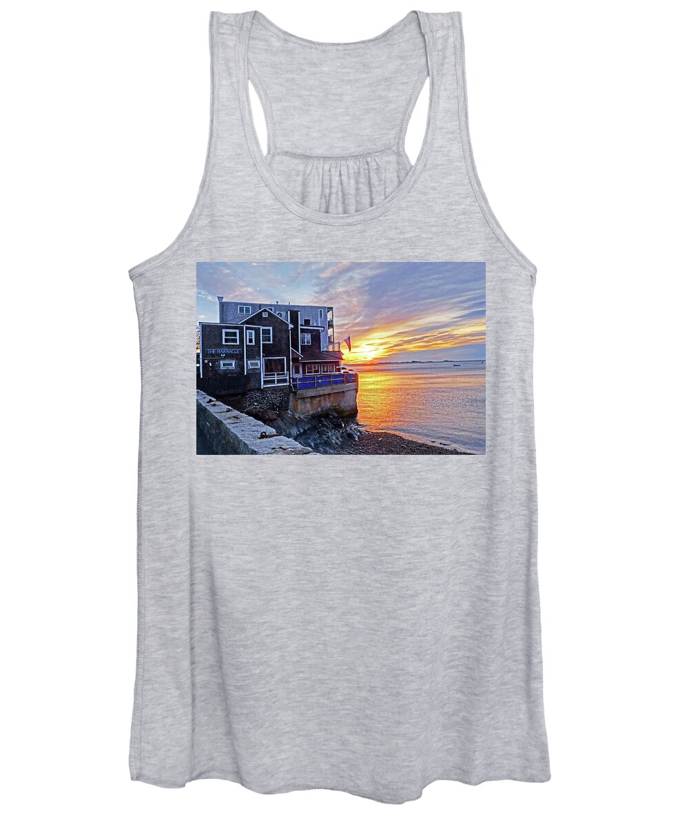 Marblehead Women's Tank Top featuring the photograph Sunrise by the Barnacle Marblehead MA by Toby McGuire