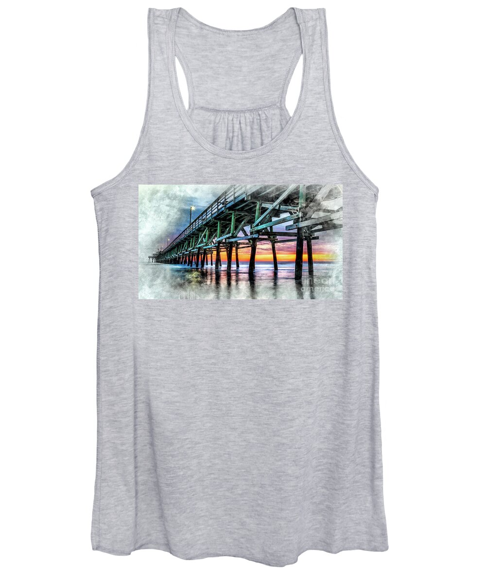 Sunset Women's Tank Top featuring the digital art Sunset in Cherry Grove by David Smith