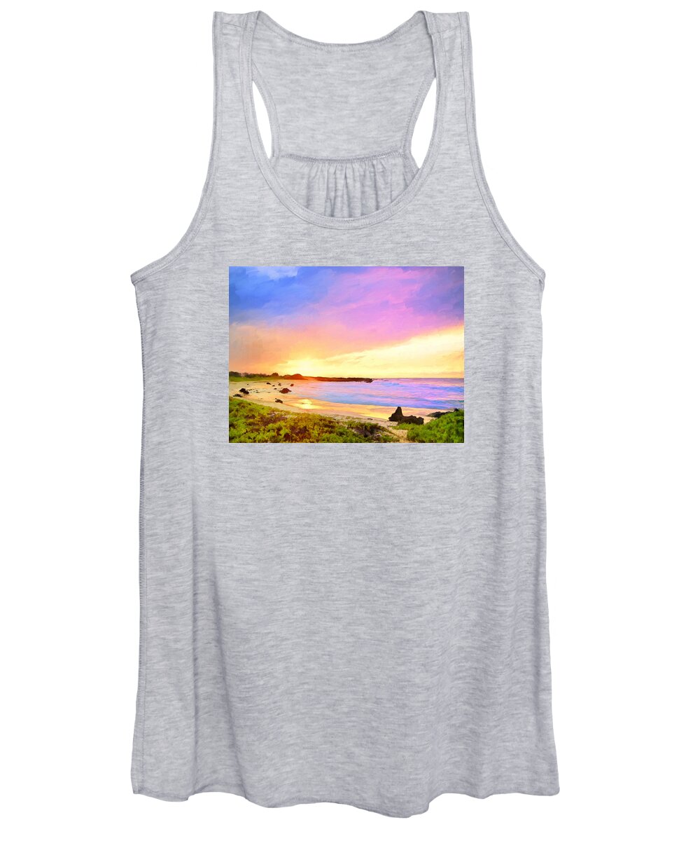 Sunset Women's Tank Top featuring the painting Sunset Walk by Dominic Piperata