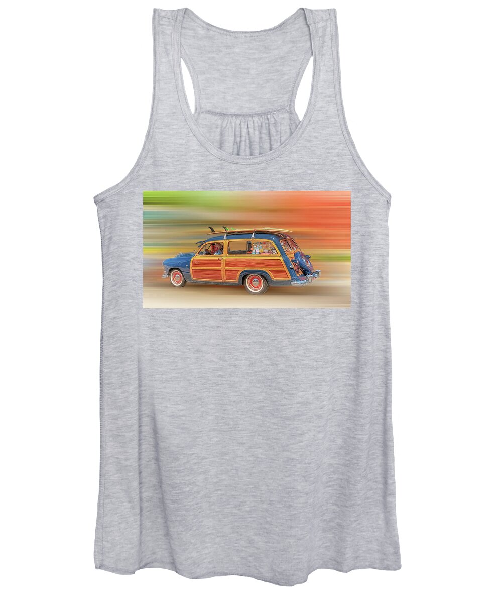 1951 Women's Tank Top featuring the photograph Surf's Up by Susan Rissi Tregoning