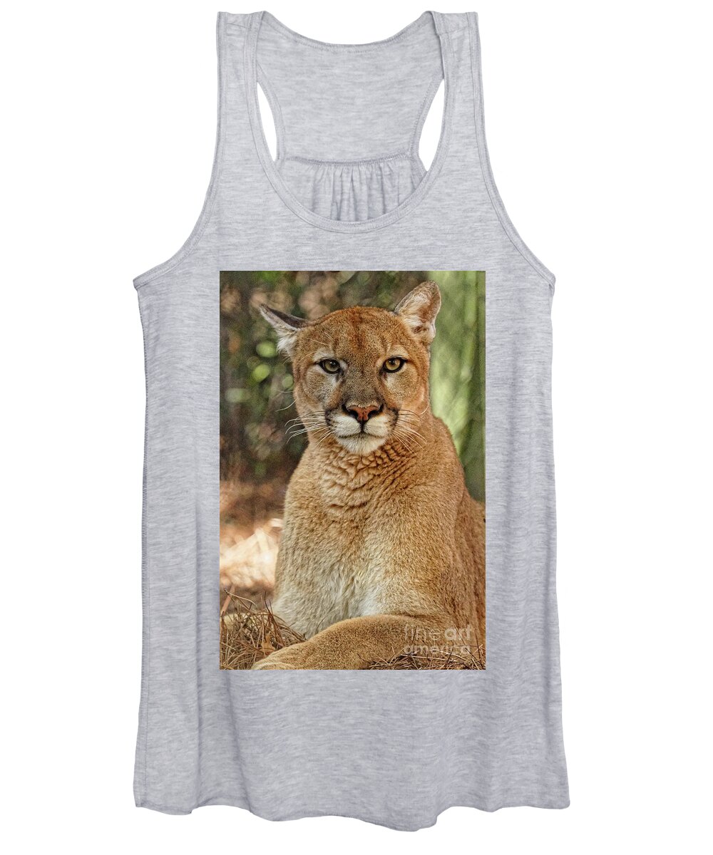 Cougar Women's Tank Top featuring the photograph Surveying His Kingdom by Jo Ann Gregg