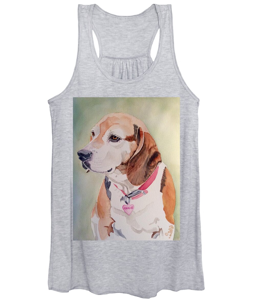 Beagle Women's Tank Top featuring the painting Sweet Annie by Sonja Jones
