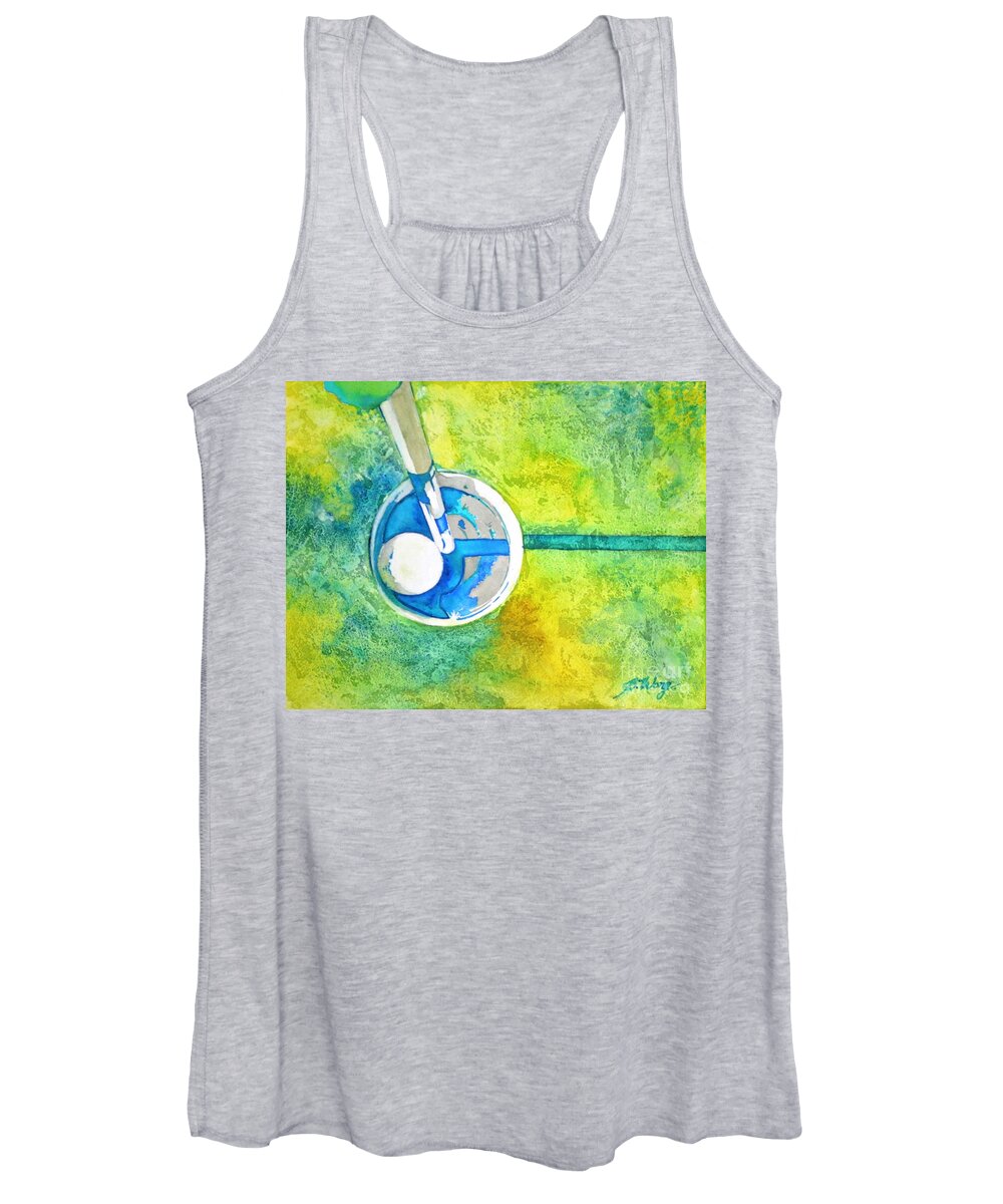 Golf Women's Tank Top featuring the painting Sweet Anticipation - Golf series by Betty M M Wong