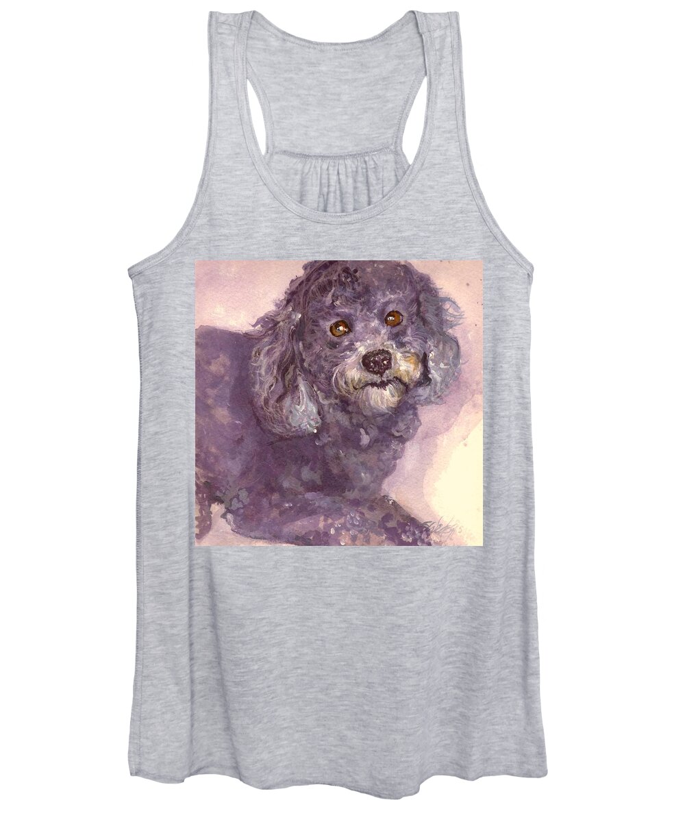 Poodle Women's Tank Top featuring the painting Sweet Face by Sheila Wedegis