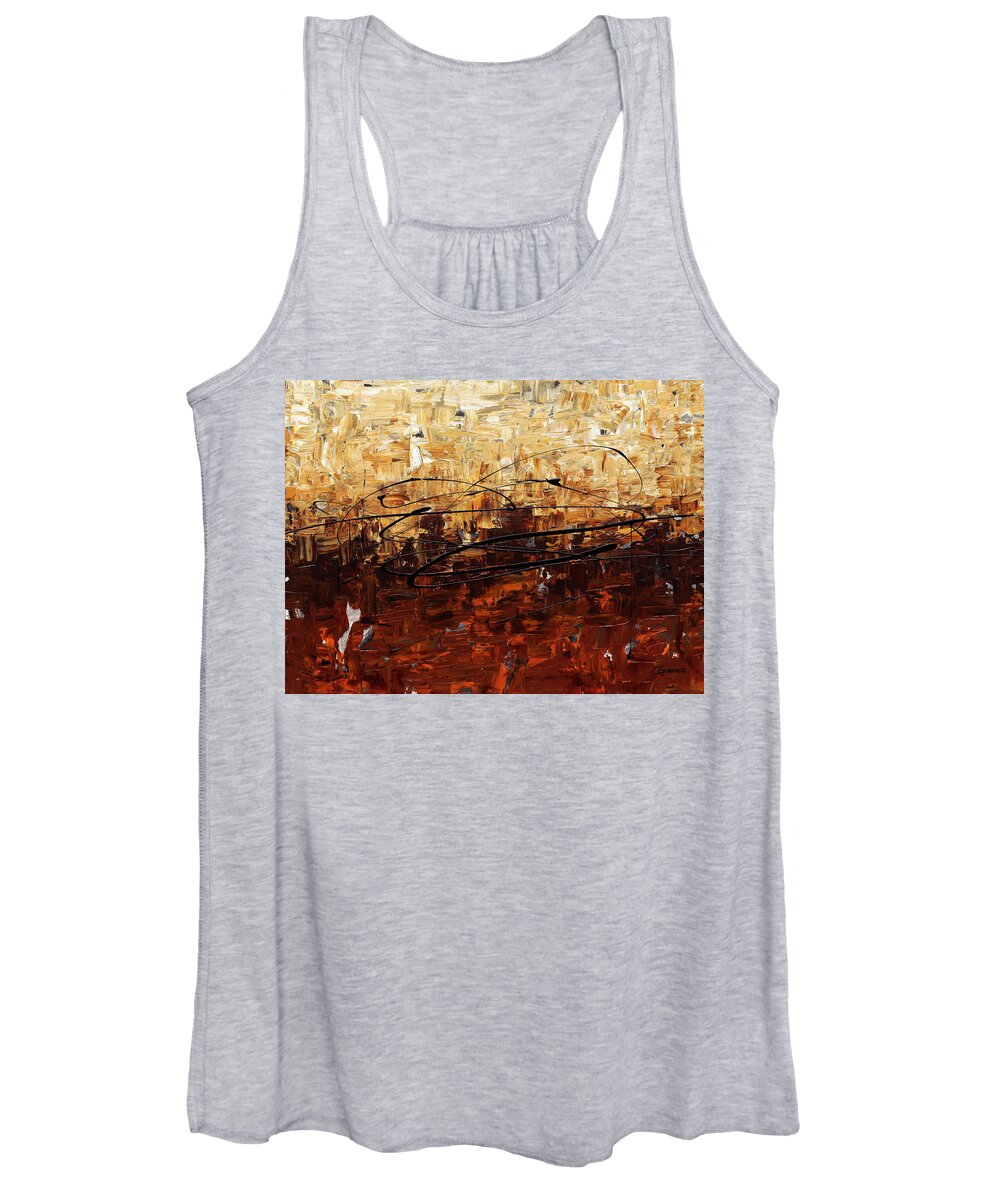 Abstract Art Women's Tank Top featuring the painting Symphony by Carmen Guedez