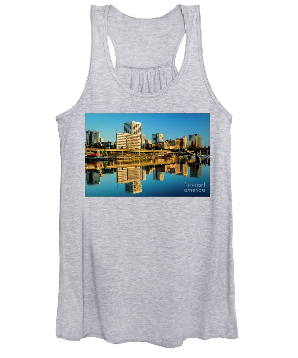 Cityscapes Women's Tank Top featuring the photograph Tacoma's Waterfront,Washington by Sal Ahmed