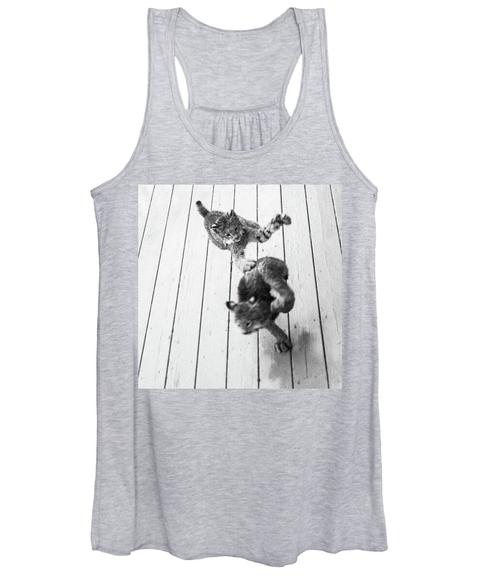Lynx Women's Tank Top featuring the photograph Tag Youre It by Tim Newton