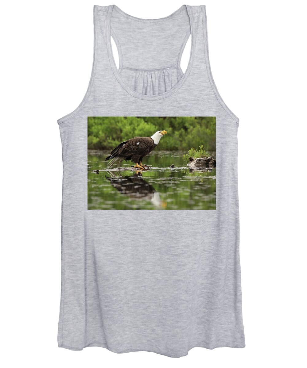 Eagle Women's Tank Top featuring the photograph Taking a Drink by Duane Cross