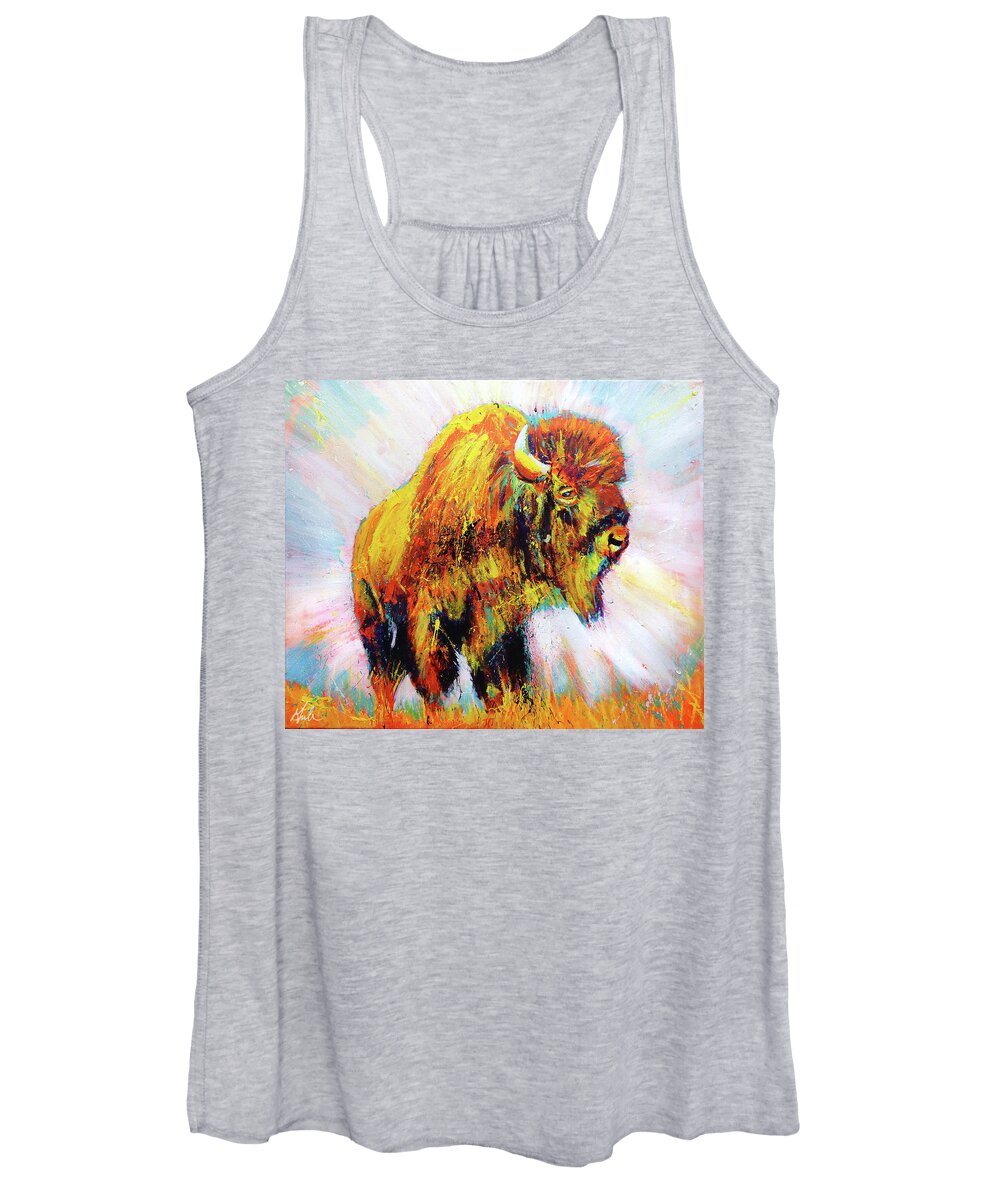Bison Women's Tank Top featuring the painting Tatanka by Steve Gamba