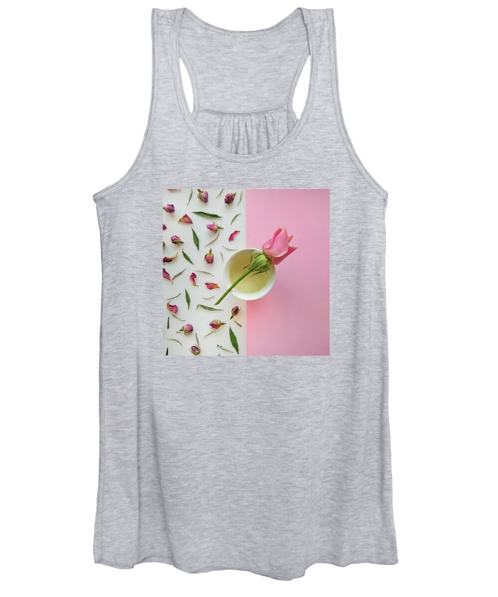Food Women's Tank Top featuring the photograph Rose Tea by Ann Foo