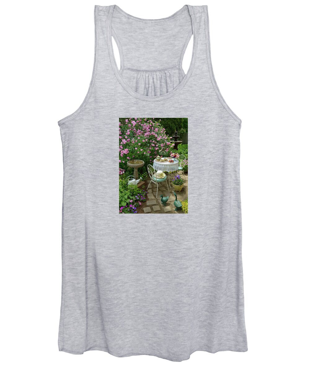 Jigsaw Puzzle Women's Tank Top featuring the photograph Tea for Two by Carole Gordon