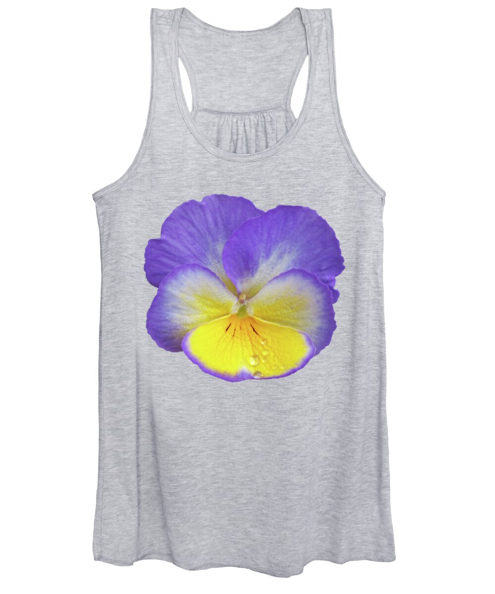 Purple Pansy Women's Tank Top featuring the photograph Tears Of Joy - Purple Pansy by Gill Billington