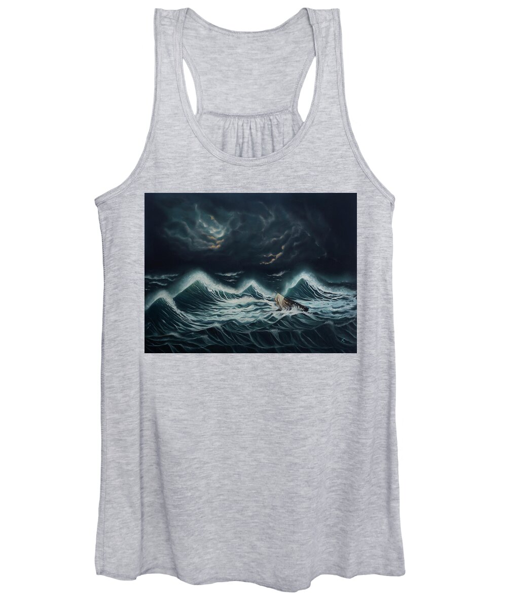 Nesli Women's Tank Top featuring the painting Tempest by Neslihan Ergul Colley