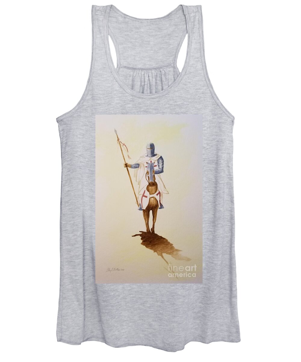 Templar Women's Tank Top featuring the painting Templar Knight by Stacy C Bottoms