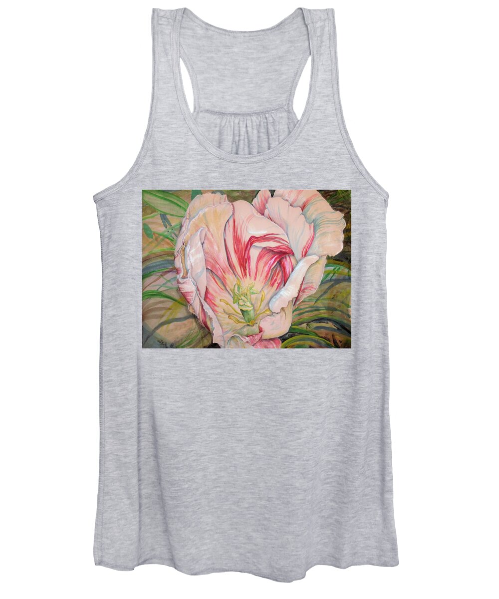 Tulip Women's Tank Top featuring the painting Tempting Tulip by Nicole Angell