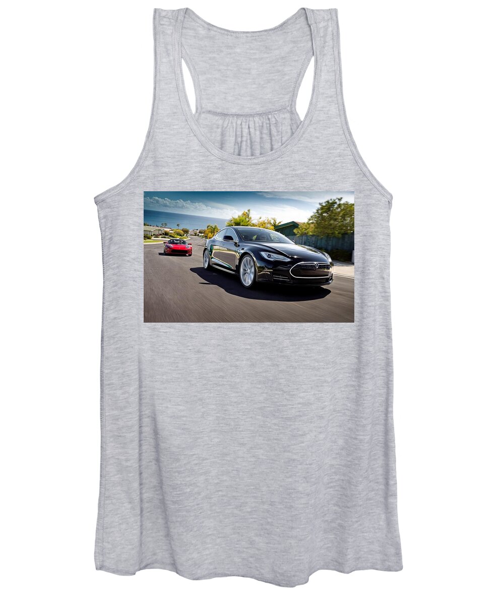 Tesla Women's Tank Top featuring the photograph Tesla by Jackie Russo
