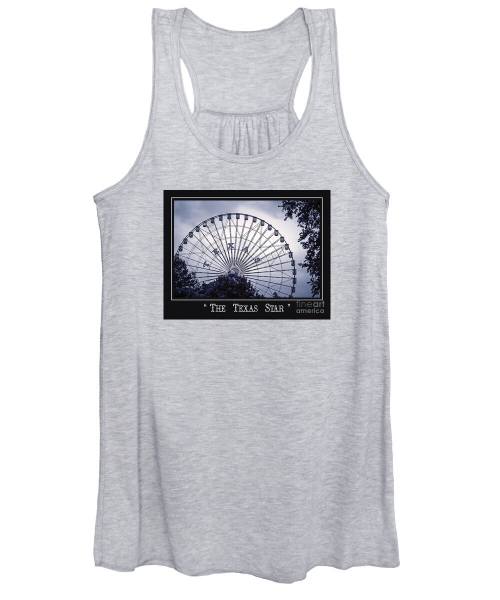 Texas Star Ferris Wheel Women's Tank Top featuring the photograph Texas Star in Blue by Imagery by Charly