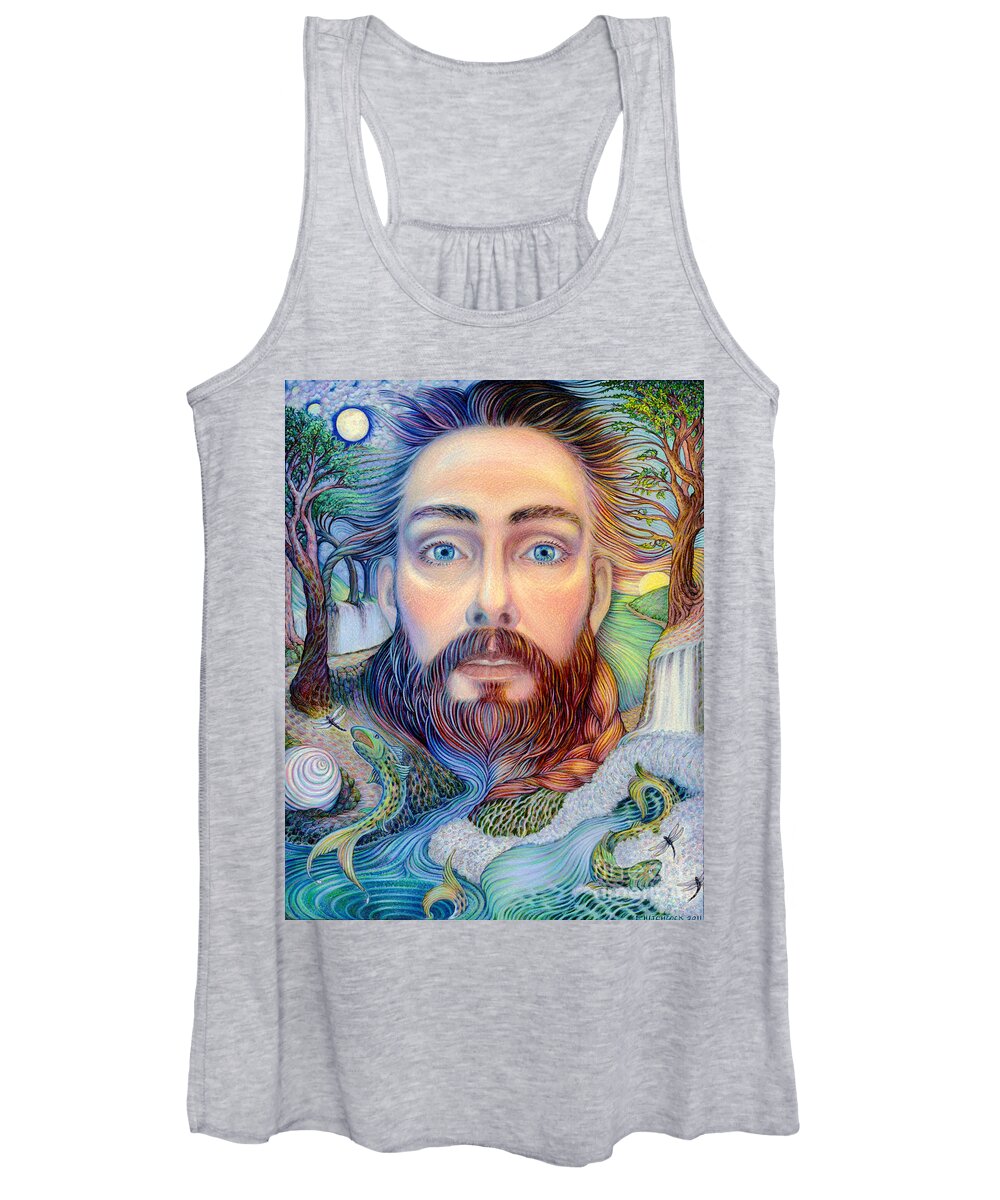 Figurative Women's Tank Top featuring the drawing The Alchemist by Debra Hitchcock