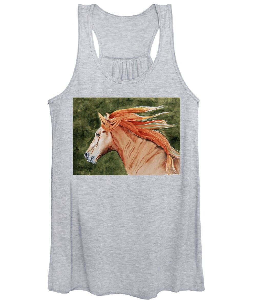 Horse Women's Tank Top featuring the painting The Americano by Sonja Jones
