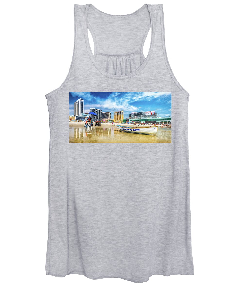 Atlantic City Women's Tank Top featuring the photograph The Beach in Atlantic City by Nick Zelinsky Jr