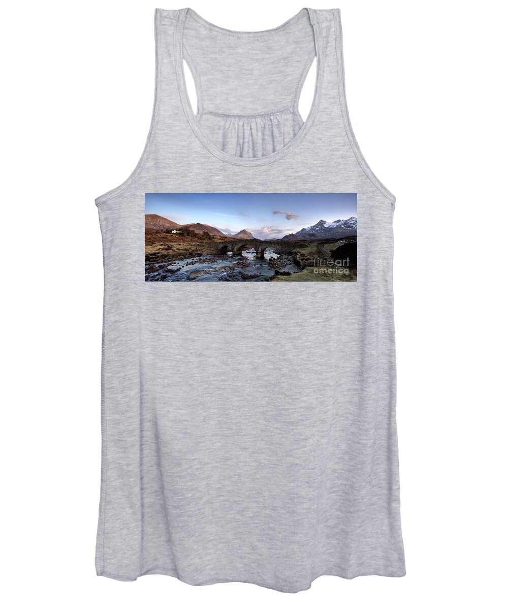 Isle Of Skye Women's Tank Top featuring the photograph The Black and Red Cuillin mountains from Sligachan by Phill Thornton